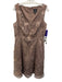 Adrianna Papell Size M / 10 Taupe Purple Nylon & Cotton Lace Overlay Dress Taupe Purple / M / 10