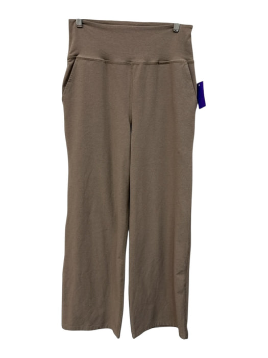 Beyond Yoga Size M Taupe Biege No Fabric Tag Heathered High Rise Wide Leg Pants Taupe Biege / M