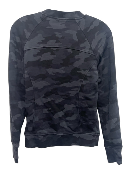 Lululemon Size 4 Black Gray Cotton Crew Neck Cameo Long Sleeve Sweater Black Gray / 4