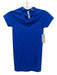 Lululemon Size 2 Blue Nylon Blend Crew Neck Ribbed Detail Short Sleeve Top Blue / 2