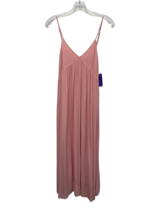Z Supply Size XS Pink Rayon V Neck & Back Pleat Detail Slip On Dress Pink / XS