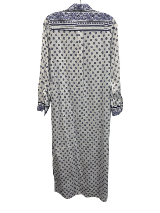 Bella Tu Size XS Blue, Black & White Cotton Collar Neck Button Down Dress Blue, Black & White / XS