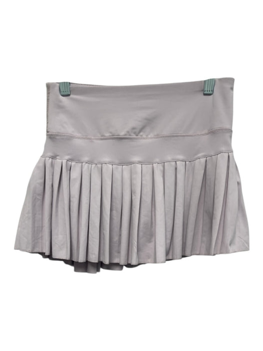 Goldhinge Size S Lavender Purple Polyester Blend Wide Elastic Band Pleated Skirt Lavender Purple / S