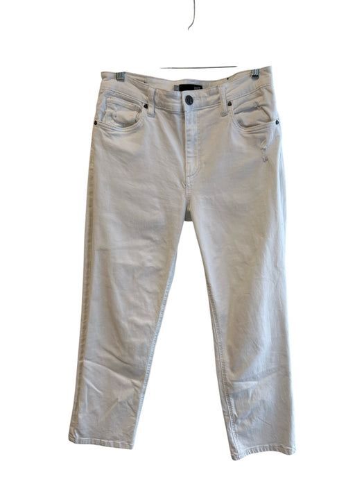 Kut From The Kloth Size 8 White Cotton Blend 5 Pocket Zip Fly Mid Rise Jeans White / 8