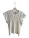Maeve Size Large White Cotton Blend Crew Neck Stretch bodice Top White / Large