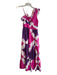 Busayo Size 6 Pink, White & Purple Linen Blend Back Zip One Shoulder Maxi Dress Pink, White & Purple / 6