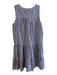 Pomander Place Size Medium Blue & White Cotton Striped V Neck Sleeveless Dress Blue & White / Medium
