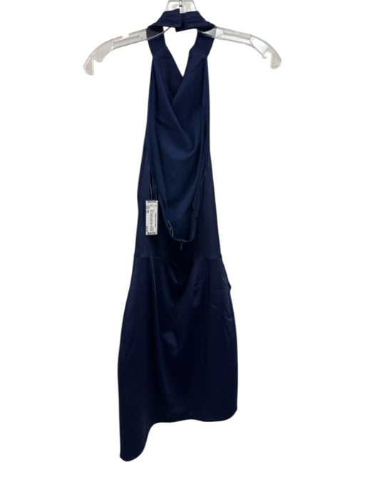 Elliatt Size XS Navy Polyester Halter Neck Open Back Drape Detail Dress Navy / XS