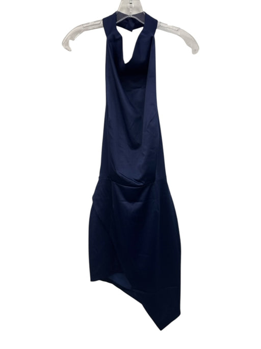 Elliatt Size XS Navy Polyester Halter Neck Open Back Drape Detail Dress Navy / XS