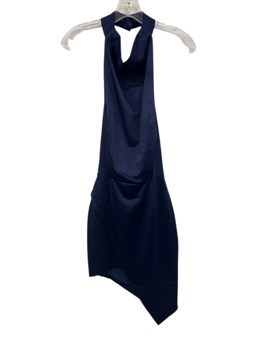 Elliatt Size XS Navy Polyester Halter Neck Open Back Drape Detail Dress Navy / XS