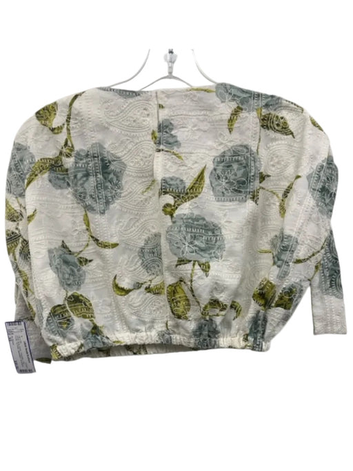 En Saison Size XS White, Blue, Green Polyester Crop Floral Tie Detail Skirt Set White, Blue, Green / XS