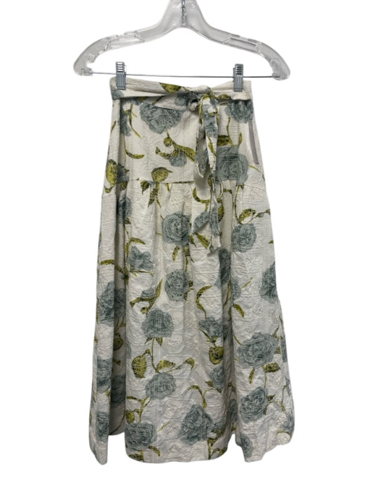 En Saison Size XS White, Blue, Green Polyester Crop Floral Tie Detail Skirt Set White, Blue, Green / XS
