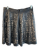 Parker Size 0 Black Leather & Polyester Back Zip Cut Out Lined Knee length Skirt Black / 0
