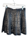 Parker Size 0 Black Leather & Polyester Back Zip Cut Out Lined Knee length Skirt Black / 0