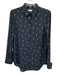 Equipment Femme Size S Black & Yellow Viscose Printed Button Front Collar Top Black & Yellow / S