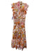 Elliatt Size M Pink, Orange & Multi Polyester Eyelets Ruffles Floral Dress Pink, Orange & Multi / M