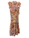 Elliatt Size M Pink, Orange & Multi Polyester Eyelets Ruffles Floral Dress Pink, Orange & Multi / M
