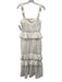NBD Size S White Cotton Crochet Ruffles Sleeveless Maxi Dress White / S