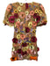 Elliatt Size S Brown & Multi Polyester 3D Florals V Neck Zip Back Mini Dress Brown & Multi / S