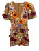 Elliatt Size S Brown & Multi Polyester 3D Florals V Neck Zip Back Mini Dress Brown & Multi / S