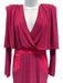 Zhivago Size 6 Deep Pink Poly Blend Shoulder Pads Zip Back Cape Detail Gown Deep Pink / 6