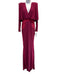 Zhivago Size 6 Deep Pink Poly Blend Shoulder Pads Zip Back Cape Detail Gown Deep Pink / 6