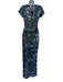 Bronx & Banco Size S Navy & Multi Poly Blend Zip Back Sequined Leg Slit Gown Navy & Multi / S