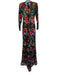 Bronx & Banco Size S Black & Multi Poly Blend Zip Back Floral Floor Length Gown Black & Multi / S