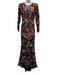 Bronx & Banco Size S Black & Multi Poly Blend Zip Back Floral Floor Length Gown Black & Multi / S