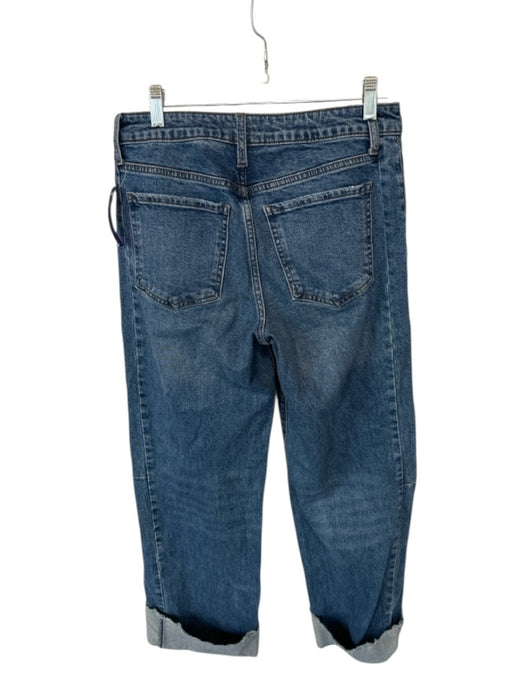 Kut From The Kloth Size 4 Dark Wash Cotton High Rise Wide Leg Cropped Jeans Dark Wash / 4