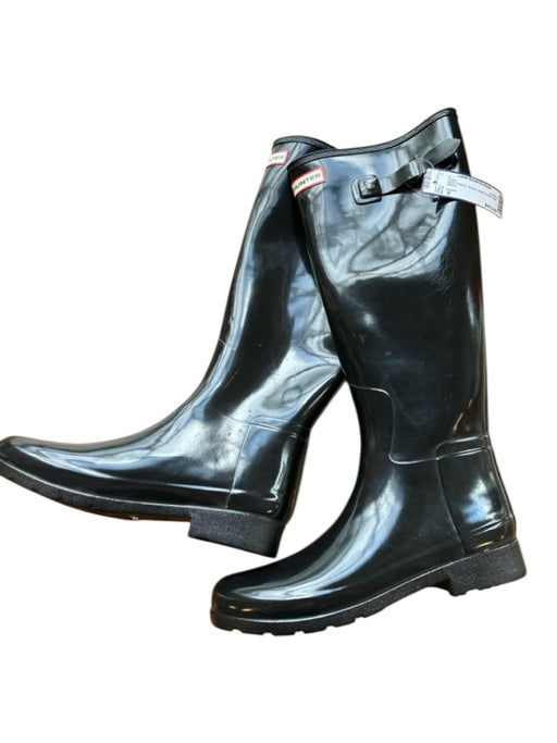 Hunter Shoe Size 8 Black Rubber Buckle Water proof Tall Boots Black / 8