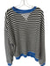 We The Free Size S Black, White & Blue Cotton Blend Stripe Crew Neck Sweatshirt Black, White & Blue / S