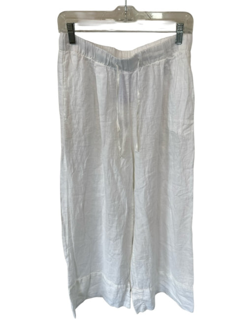 Zara Size S White Linen Drawstring Pants White / S