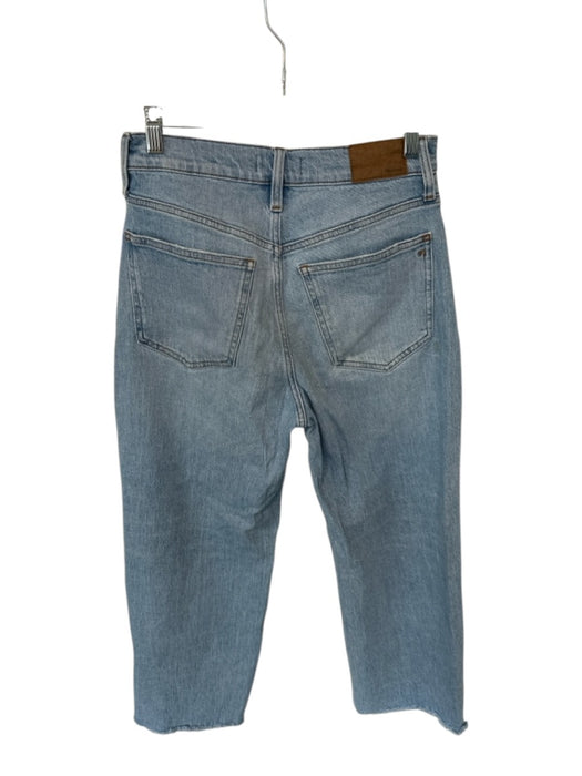 Madewell Size 27 Light Wash Cotton Raw Hem High Waist Wide Leg Cropped Jeans Light Wash / 27