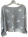 Free People Size XS Light Grey Cotton & Polyester Stars Stitch Detail Sweatshirt Light Grey / XS