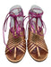 Zimmermann Shoe Size 38 Rose Gold & Pink Leather Metallic Strappy Sandals Rose Gold & Pink / 38