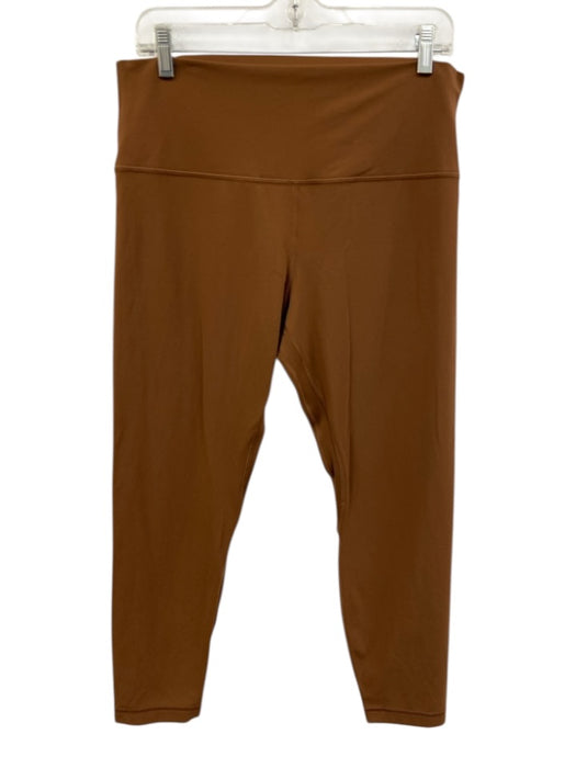 Lululemon Size 14 Brown Nylon Blend Wide Waist Band Capri Leggings Brown / 14