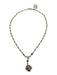 Orange & White Metal Brass Cameo Circle Clasp Necklace Orange & White
