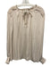 Joie Size 1X Cream White Polyester Long Sleeve Ruffle mock neck Split Neck Top Cream White / 1X