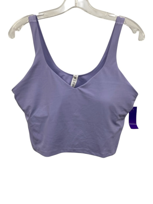 Lululemon Size 14 Lavender Purple Nylon & Lycra V Neck Shelf Bra Crop Top Lavender Purple / 14