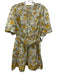 Joie Size 16 Yellow, Green, White Cotton Short Puff Sleeve Floral Print Dress Yellow, Green, White / 16