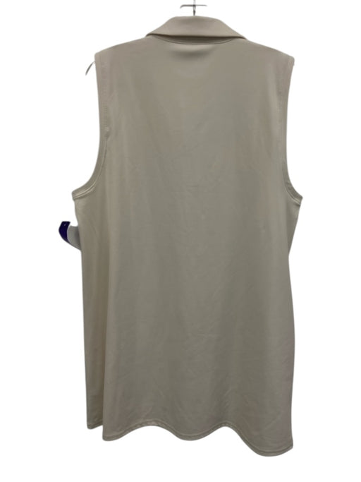 J Crew Size C White Polyester & Elastane Sleeveless Collar Split Neck Mini Dress White / C