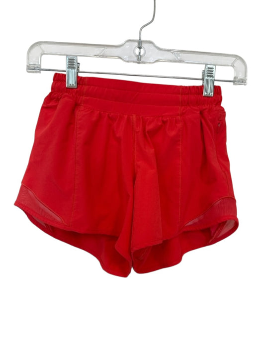 Lululemon Size 2T Bright Orange Polyester Blend Front Pocket Mesh Detail Shorts Bright Orange / 2T