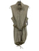 Anatomie Size L Khaki Beige Nylon Blend Sleeveless Zip Front Pleat Detail Dress Khaki Beige / L
