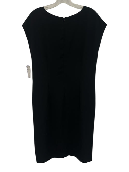 Blue Les Copains Size 48 Black Polyester Cap Sleeve Faux Pearl Accent Dress Black / 48