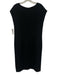 Blue Les Copains Size 48 Black Polyester Cap Sleeve Faux Pearl Accent Dress Black / 48