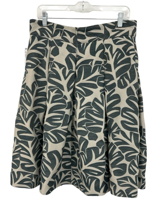 Akris Punto Size 10/12 Taupe Beige & Green Cotton Blend Short Sleeve Skirt Set Taupe Beige & Green / 10/12