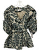 Akris Punto Size 10/12 Taupe Beige & Green Cotton Blend Short Sleeve Skirt Set Taupe Beige & Green / 10/12