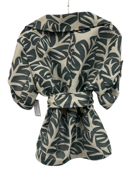 Akris Punto Size 10/12 Taupe Beige & Green Cotton Blend Short Sleeve Skirt Set Taupe Beige & Green / 10/12