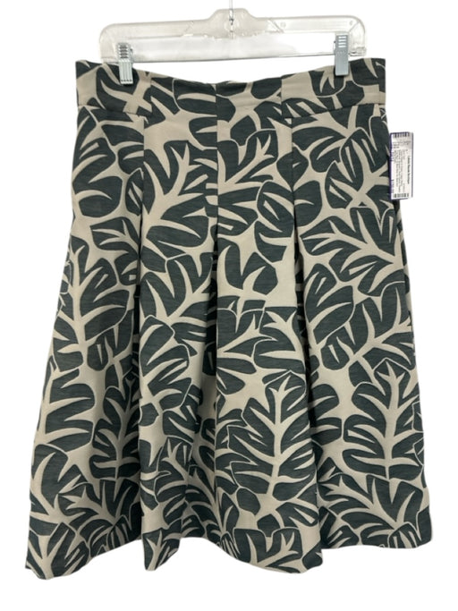 Akris Punto Size 10/12 Taupe Beige & Green Cotton Blend Short Sleeve Skirt Set Taupe Beige & Green / 10/12